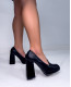Heeled loafers δερματίνη με χοντρό τακούνι|Μαύρο