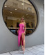 Μίντι φόρεμα strapless με σκίσιμο|Ροζ