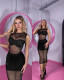 Μάξι φόρεμα see through embellished με εσωτερική μίνι φούστα 2 (PCS)| Μαύρο