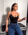 Κορμάκι rhinestone|Μαύρο Κορμάκι rhinestone|Μαύρο