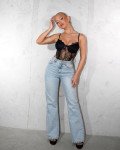 Bodysuit with cups and transparency|Black