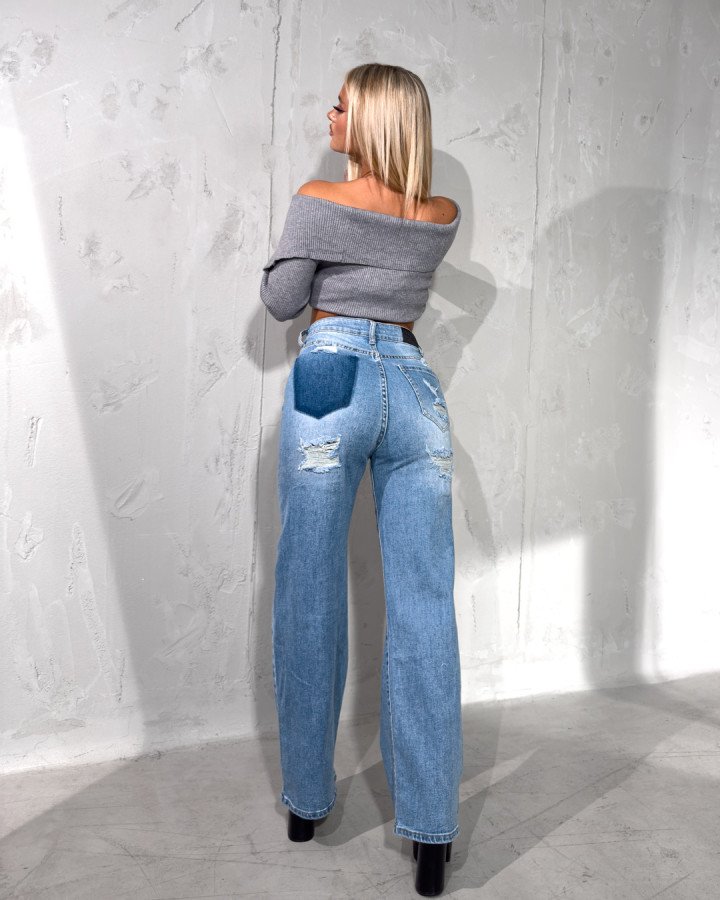 Denim straight-fit