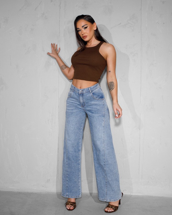 Wide-leg denim