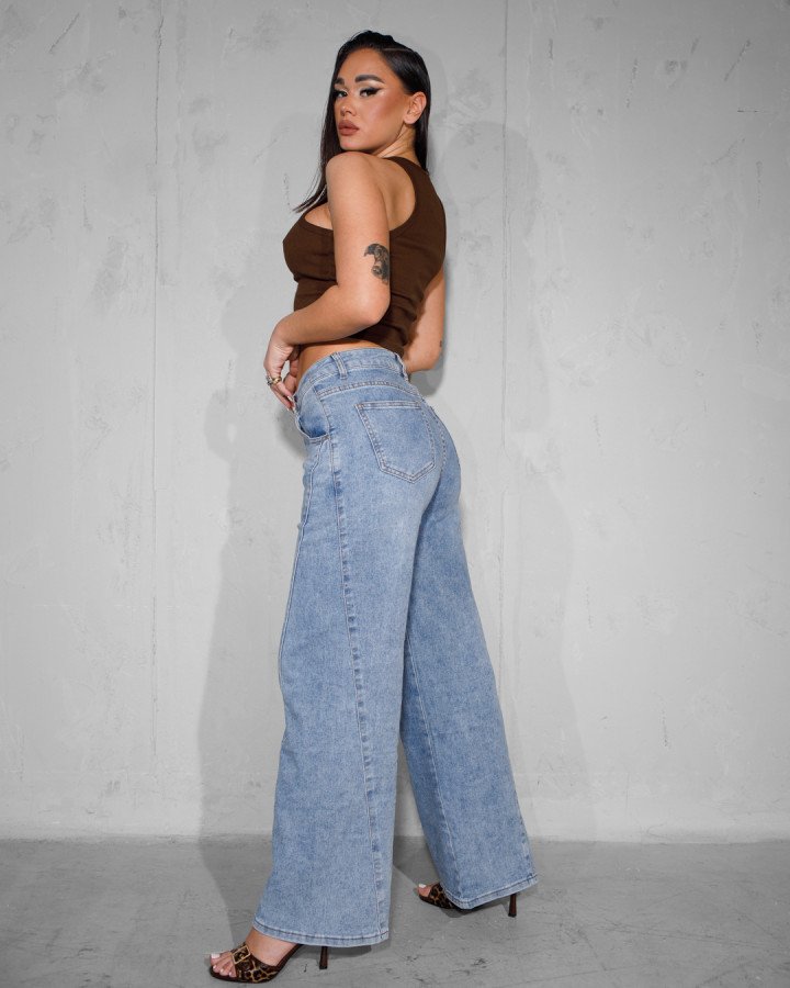 Wide-leg denim