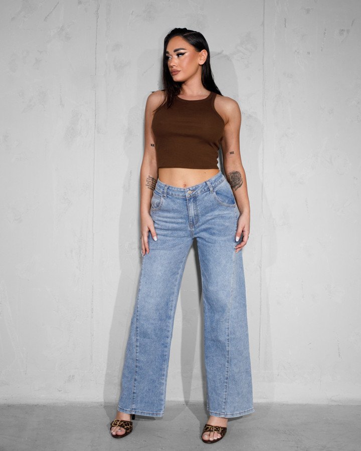 Wide-leg denim