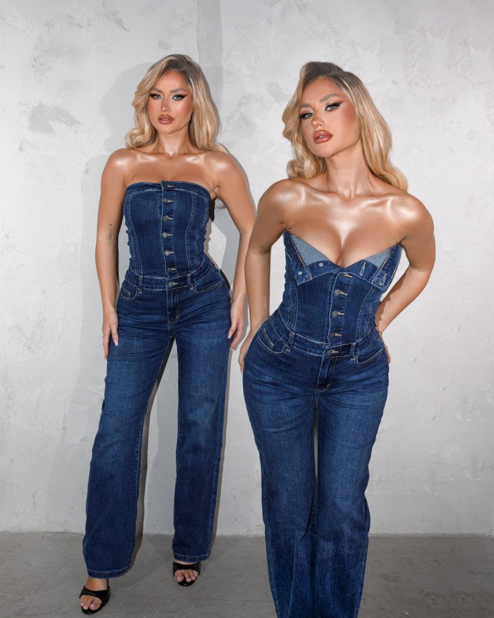 Strapless denim