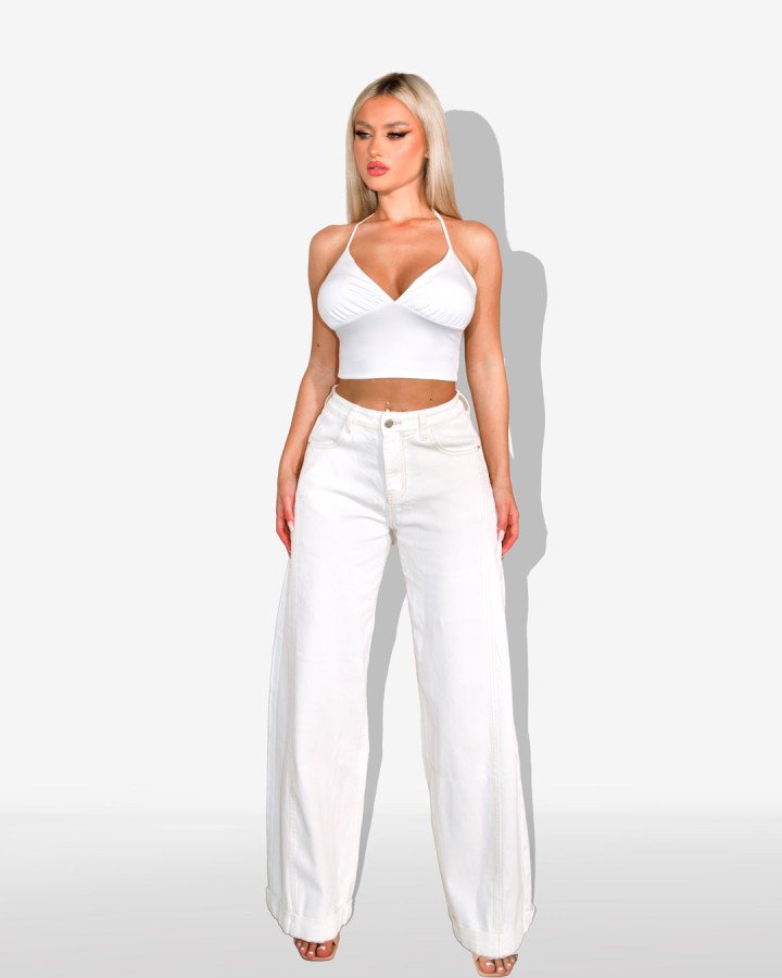 High-waisted wide-leg
