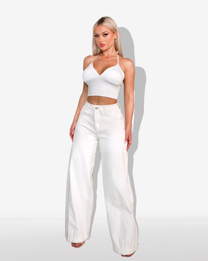 High-waisted wide-leg