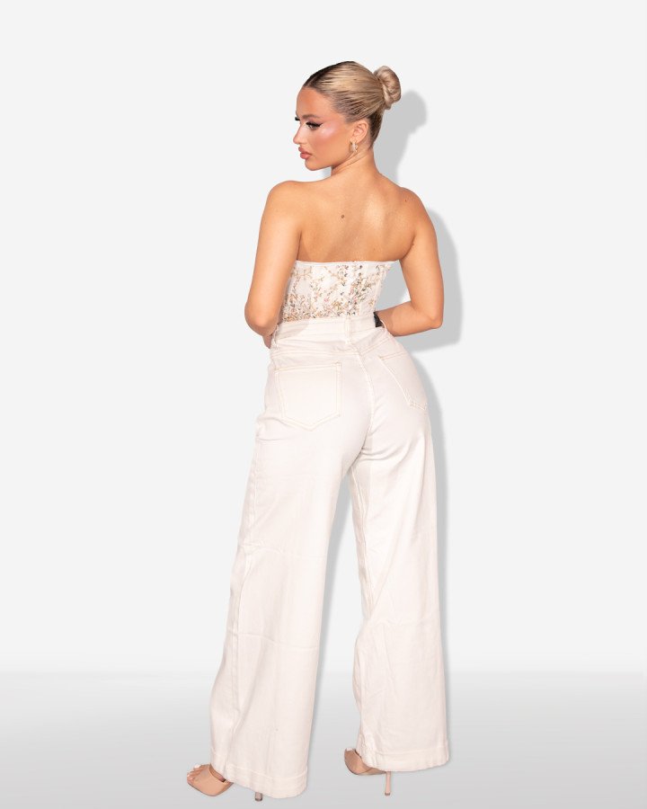 High-waisted wide-leg