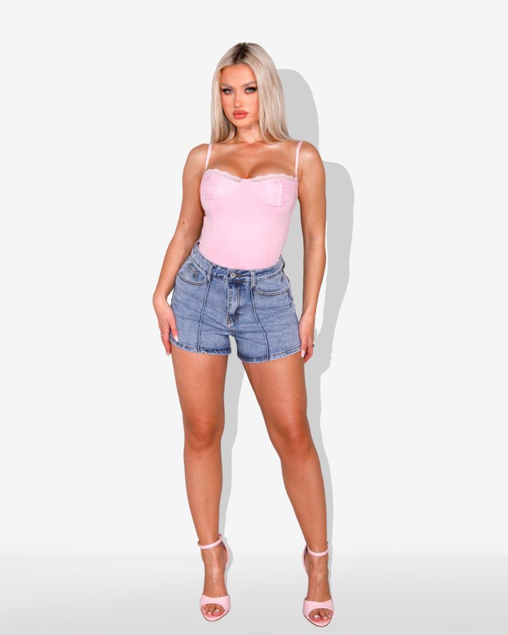High-waisted denim