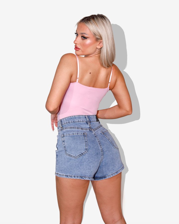High-waisted denim