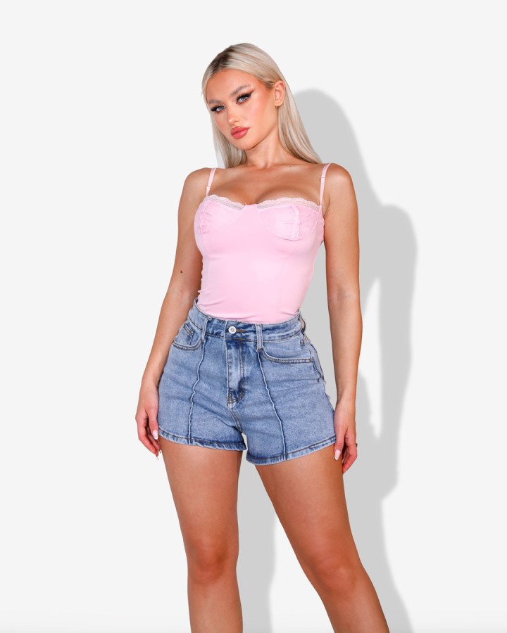 High-waisted denim