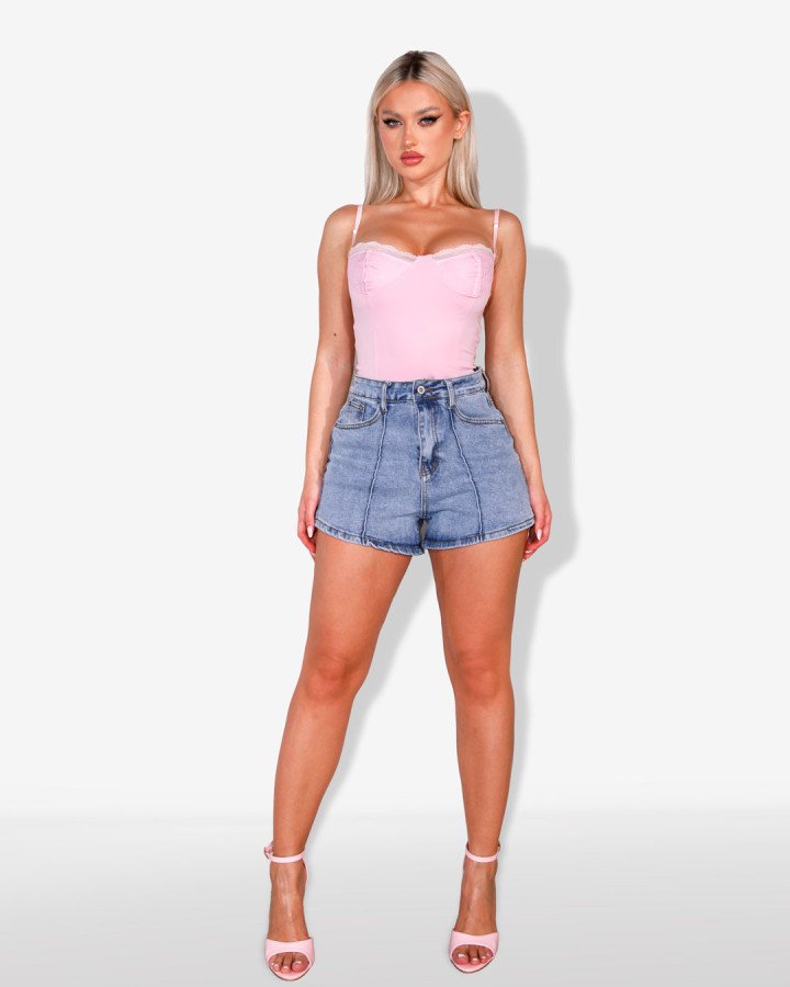High-waisted denim