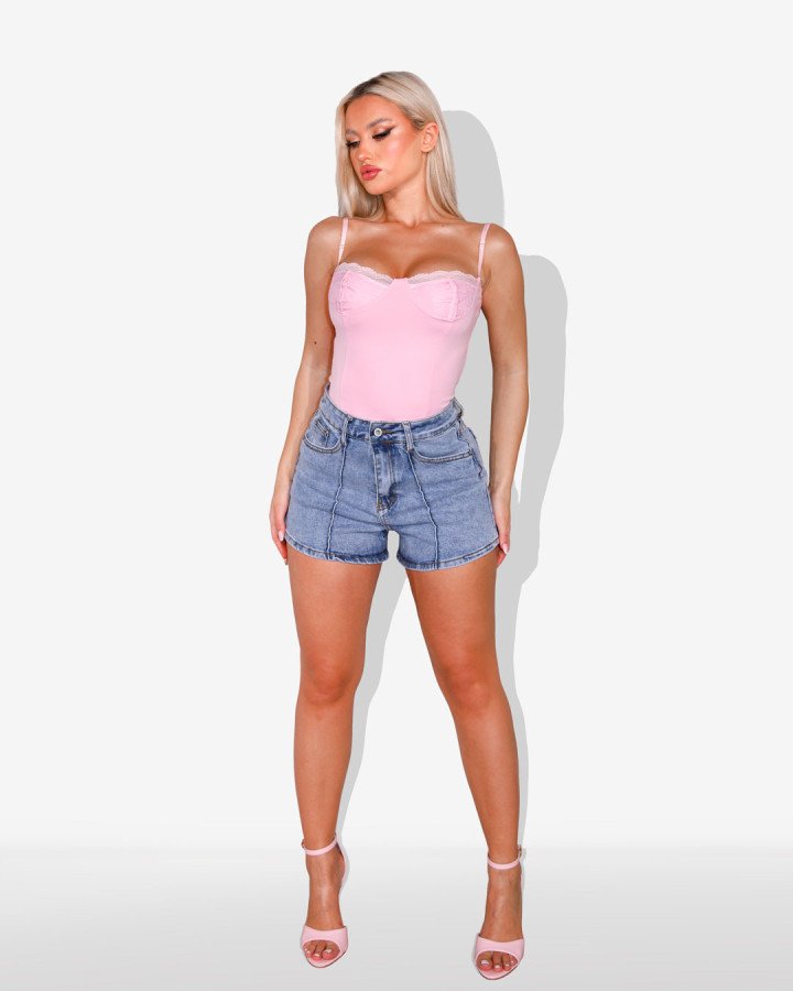 High-waisted denim