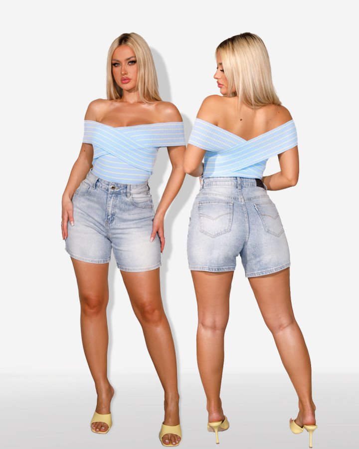 High-waisted denim