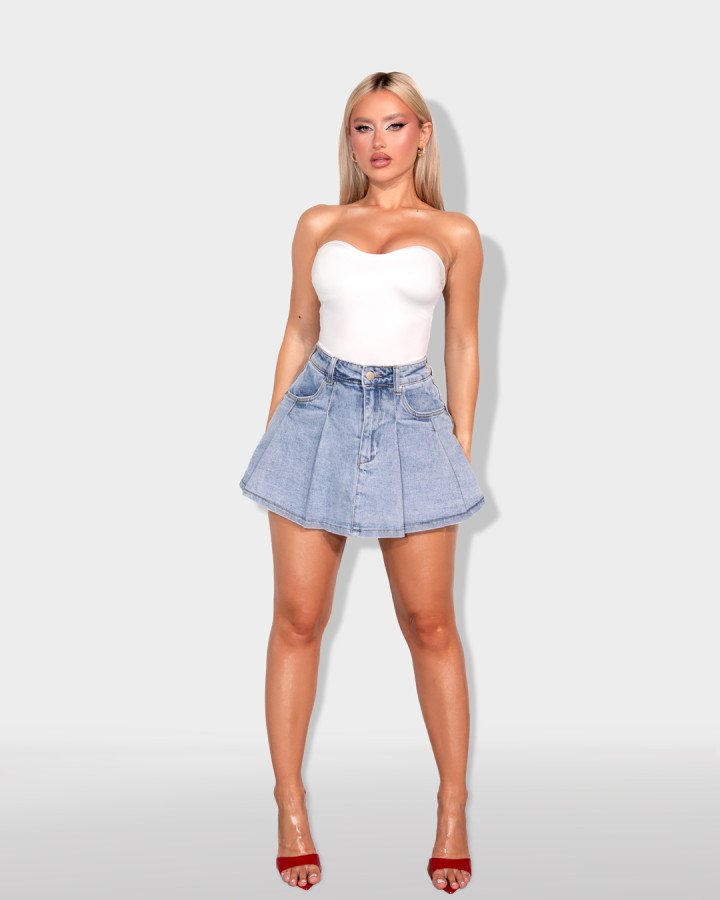 High-waisted denim