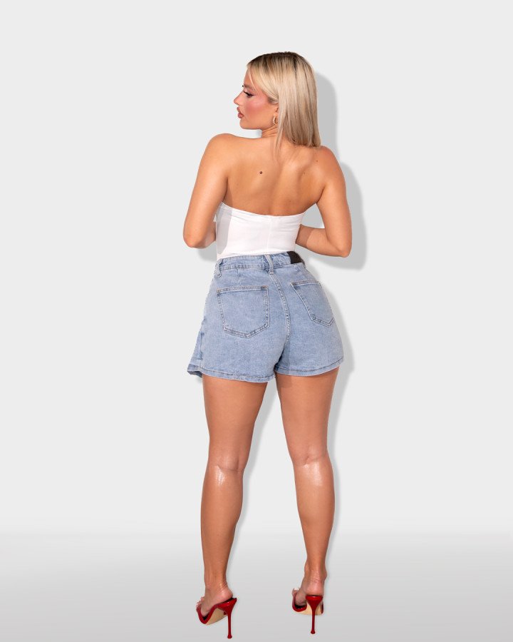 High-waisted denim