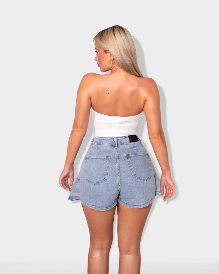 High-waisted denim