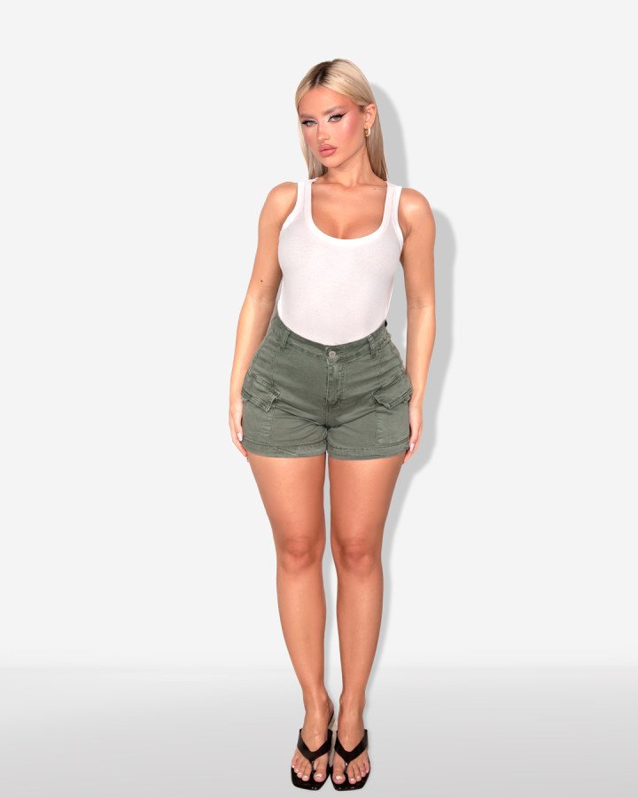 High-waisted cargo