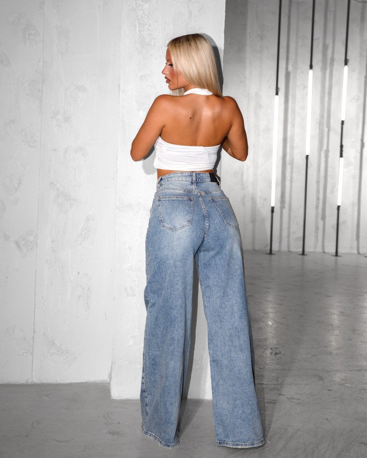 High-waisted wide-leg