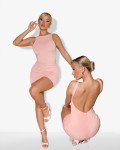 Mini dress with open back | Pink
