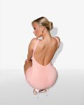 Mini dress with open back | Pink