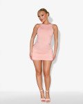 Mini dress with open back | Pink