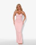 Maxi-dress strapless  with lace cups | Pink