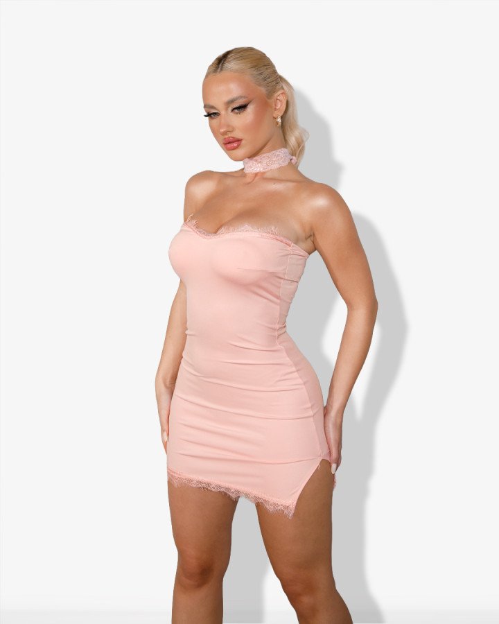 Strapless mini-dress