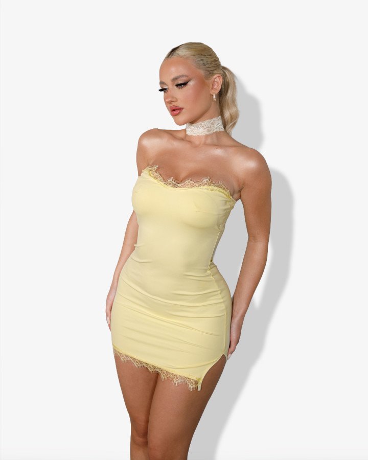 Strapless mini-dress