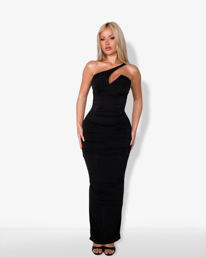 Maxi ruched-dress