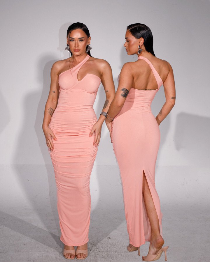 Maxi ruched-dress