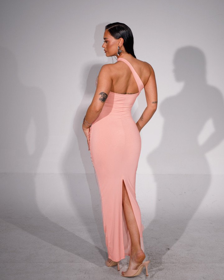 Maxi ruched-dress