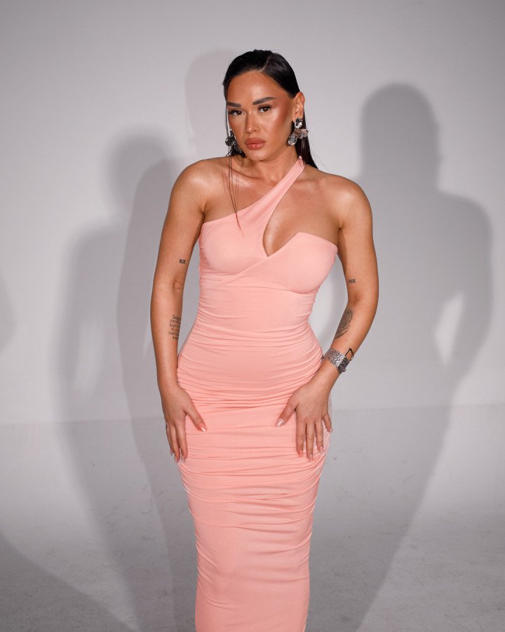 Maxi ruched-dress