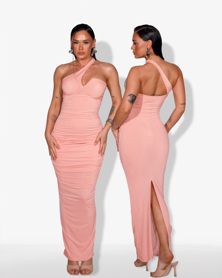 Maxi ruched-dress