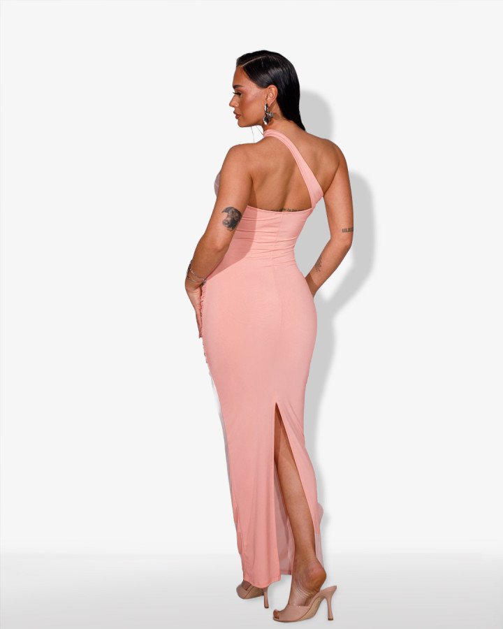 Maxi ruched-dress