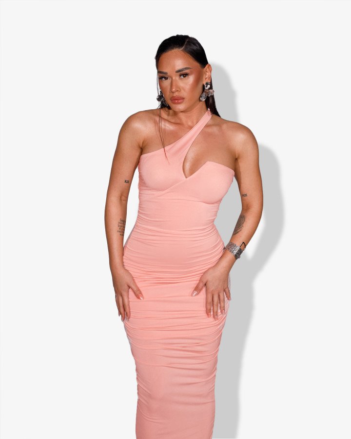 Maxi ruched-dress