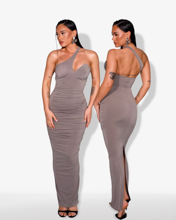 Maxi ruched-dress