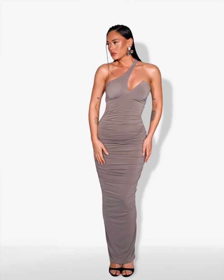 Maxi ruched-dress