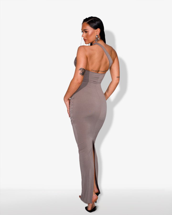 Maxi ruched-dress