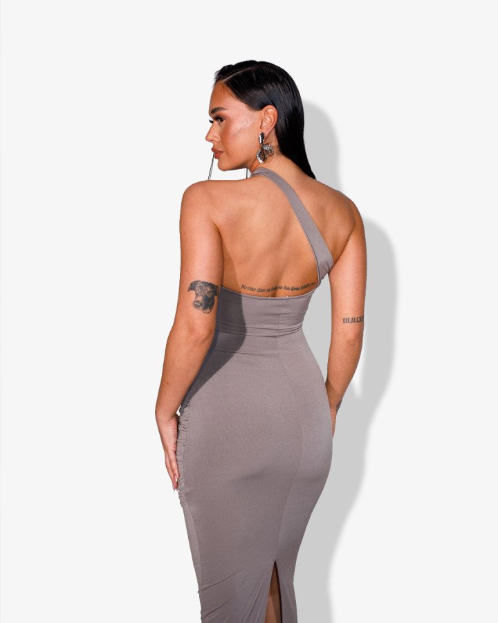 Maxi ruched-dress