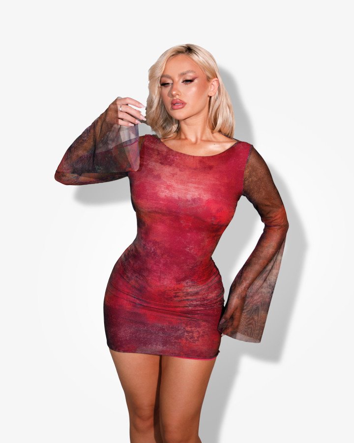 Mini print-dress