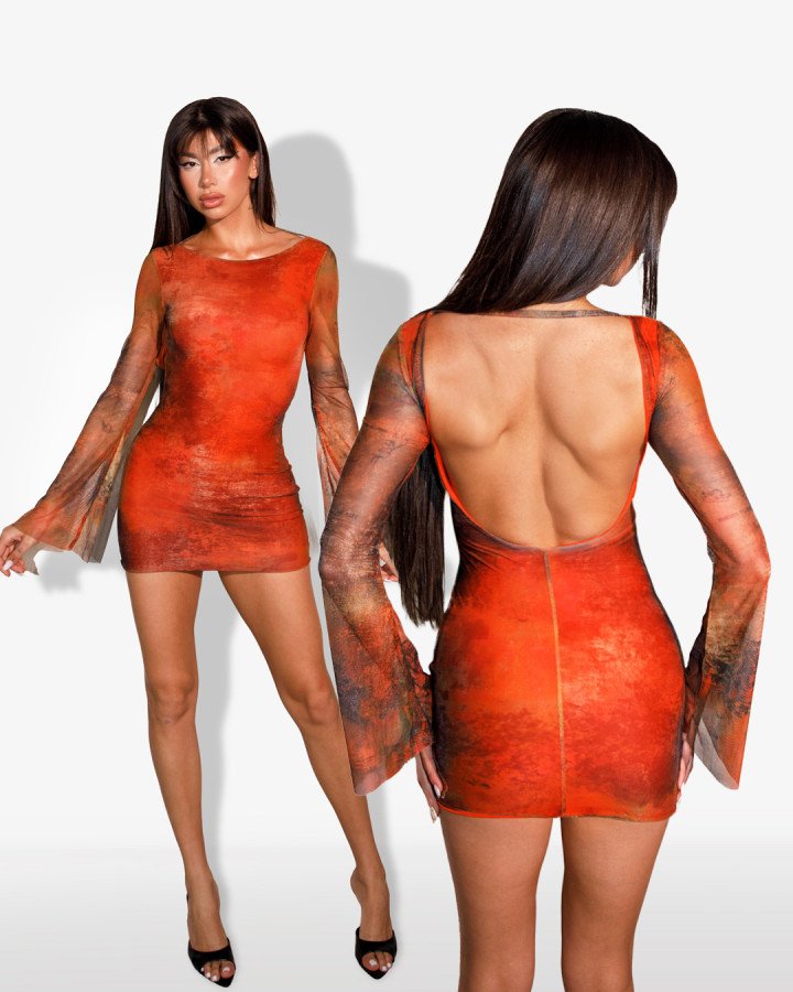 Mini print-dress