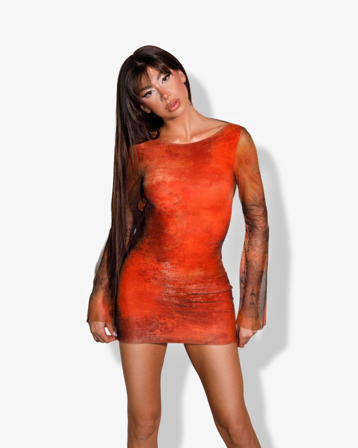 Mini print-dress