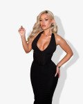 Maxi-dress halter backless and lace up | Black