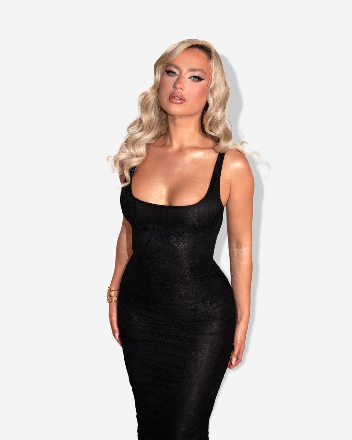 Lace midi-dress