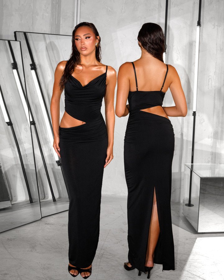 Draped maxi-dress