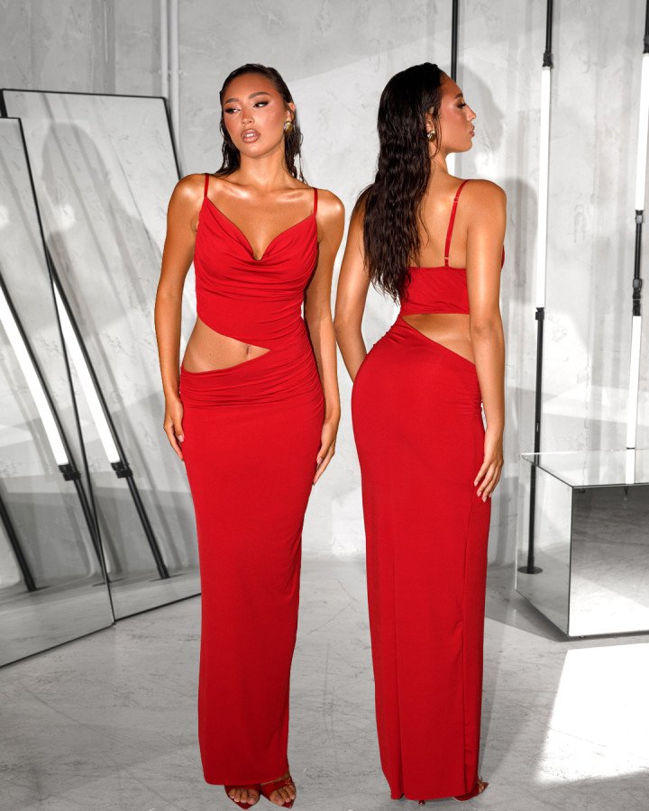 Draped maxi-dress