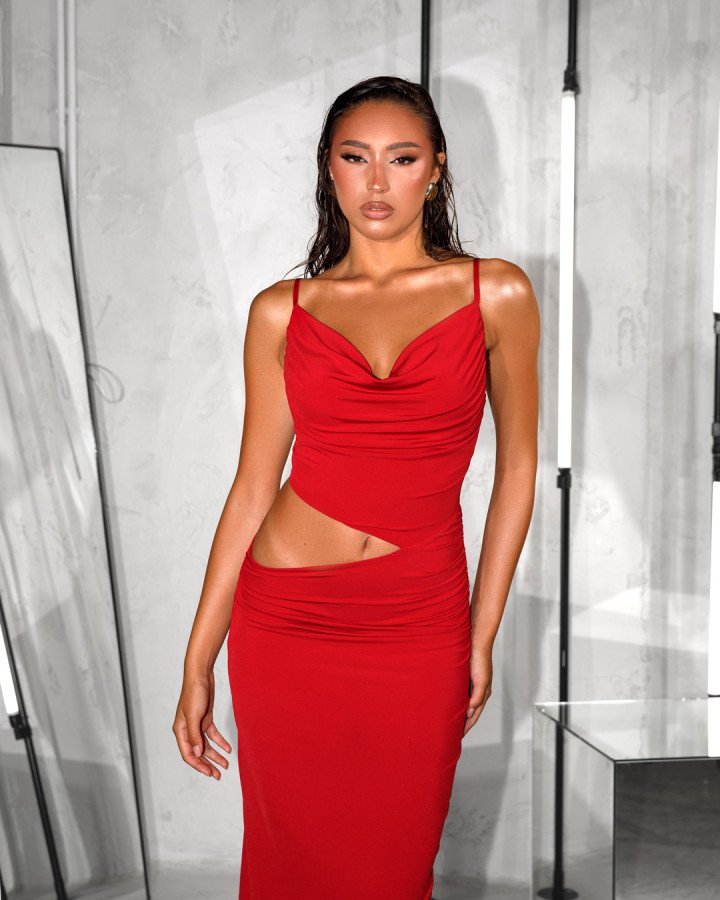 Draped maxi-dress
