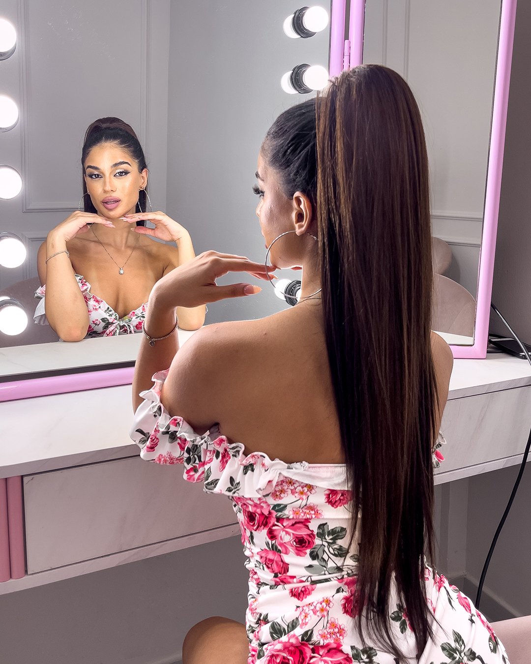 Ponytail long Straight hair|Natural Brown Ponytail long Straight hair|Natural Brown